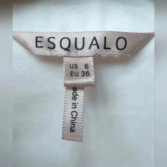 Esqualo Women's White Poplin Button Up Shirt | Size 6 - Picture 4 of 4